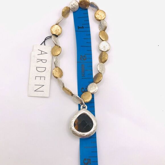 Arden Crystal Tear Drop Charm Stretch Bracelet - Picture 7 of 7